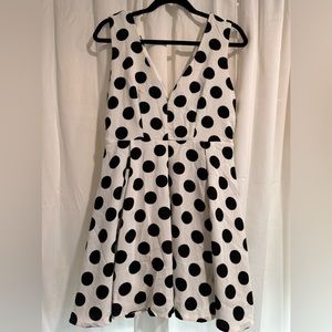 Woman’s White & Black Polkadot Dress
